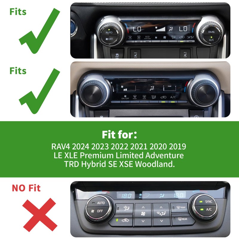 Polodunn for Toyota RAV4 Accessories 2025 2024 2023 2022 2021 2020 2019 -Air Conditioning Knob Covers, Push Start Button Cover Trim Rings 4pcs (Rose Red) - Image 2